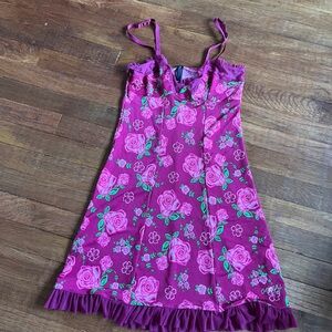 Victoria's Secret Sexy Little Things Pink Rose Ruffle Chemise Slip Dress size M